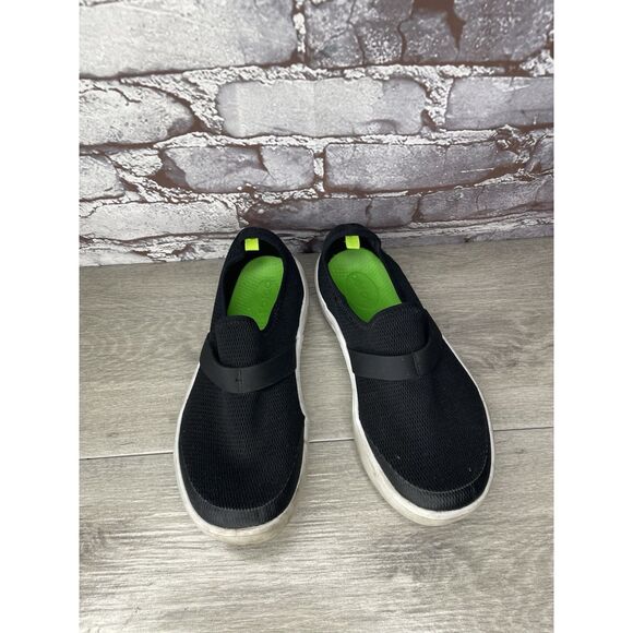 Oofos Black Fabric Slip On Recovery Shoes Women Sz 38.5EU/8M US - Picture 10 of 16